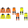 Ubranie robocze kurtka SOFTSHELL+spodnie do pasa/spodnie z kieszeniami kaburowymi/ogrodniczki PW3 PORTWEST (T402, PW340, T501, PW344) żółte/pomarańczo